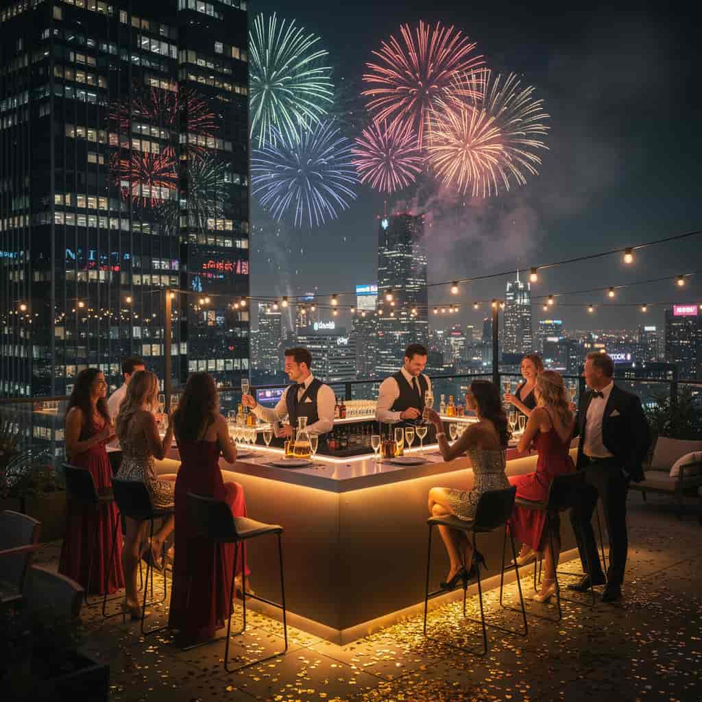 Rooftop Party example generated with Flux 2 Pro