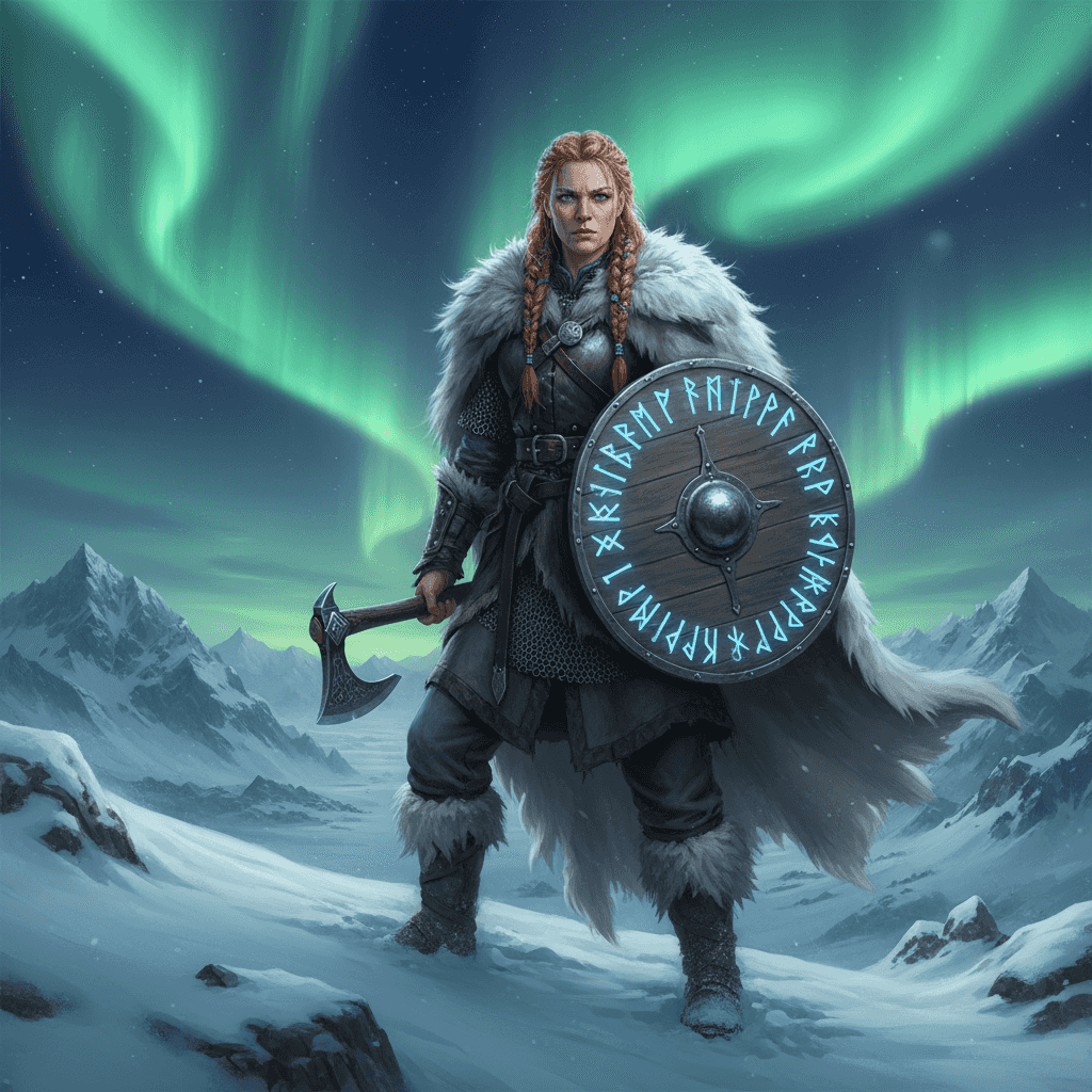 Shieldmaiden example generated with Nano Banana