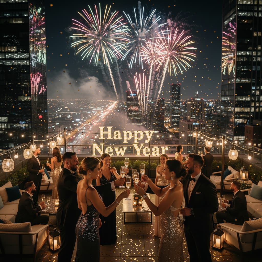 Rooftop Party example generated with Flux 2 Pro