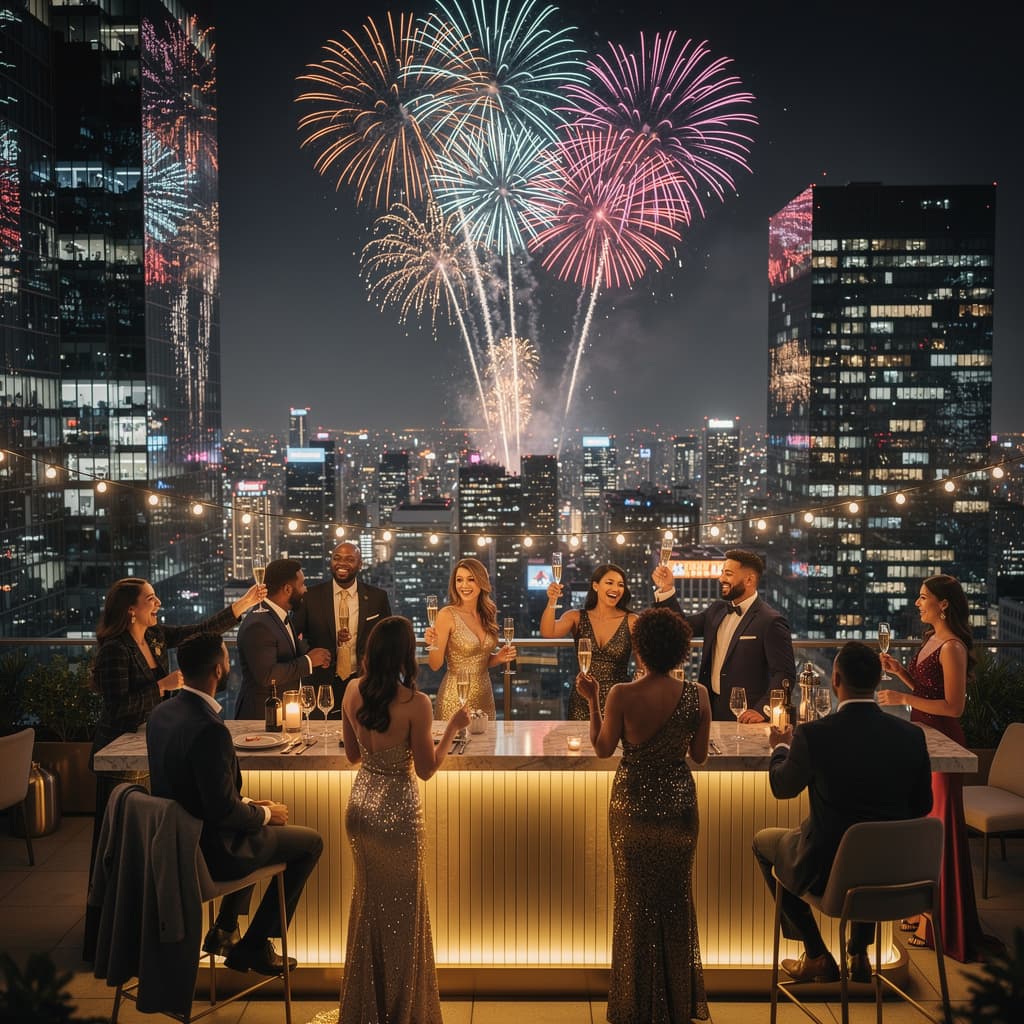 Rooftop Party example generated with Flux 2 Pro