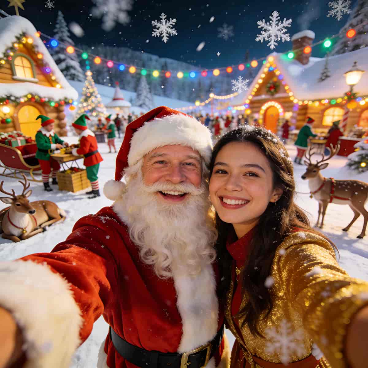 Santa Selfie example generated with ByteDance SeeDream v4.5