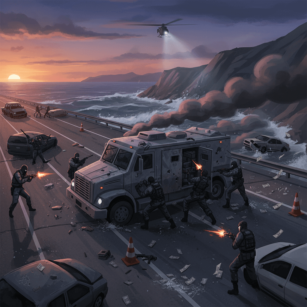 Heist Scene example generated with Nano Banana