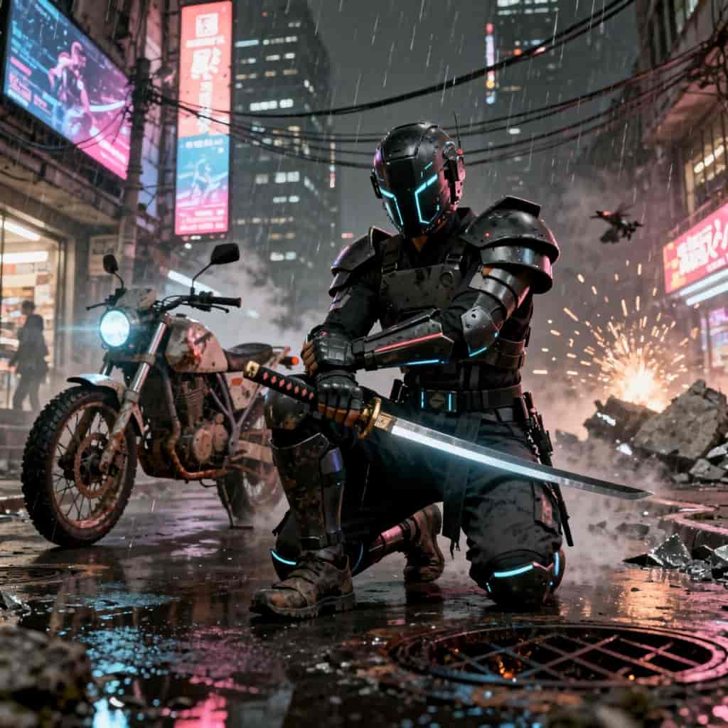 Street Samurai example generated with Flux 2 Pro