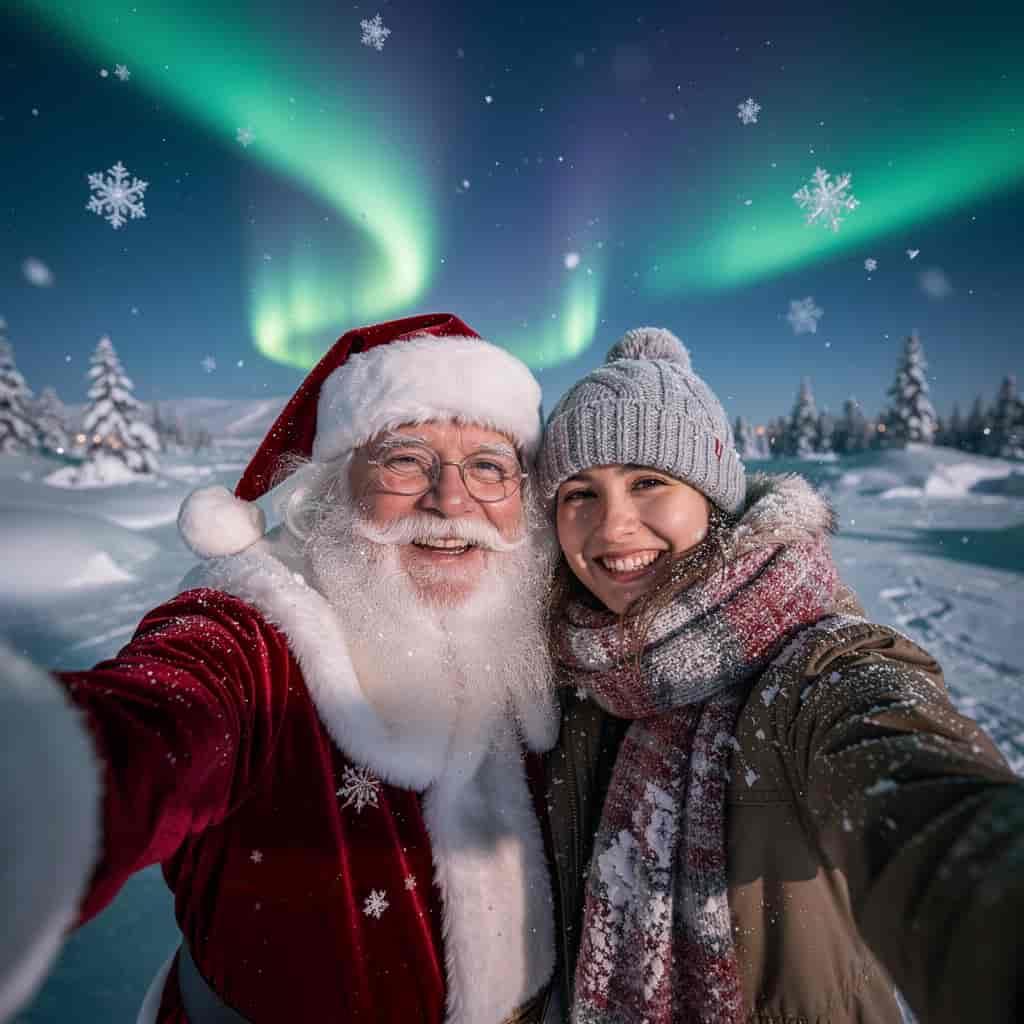 Santa Selfie example generated with Flux 2 Pro