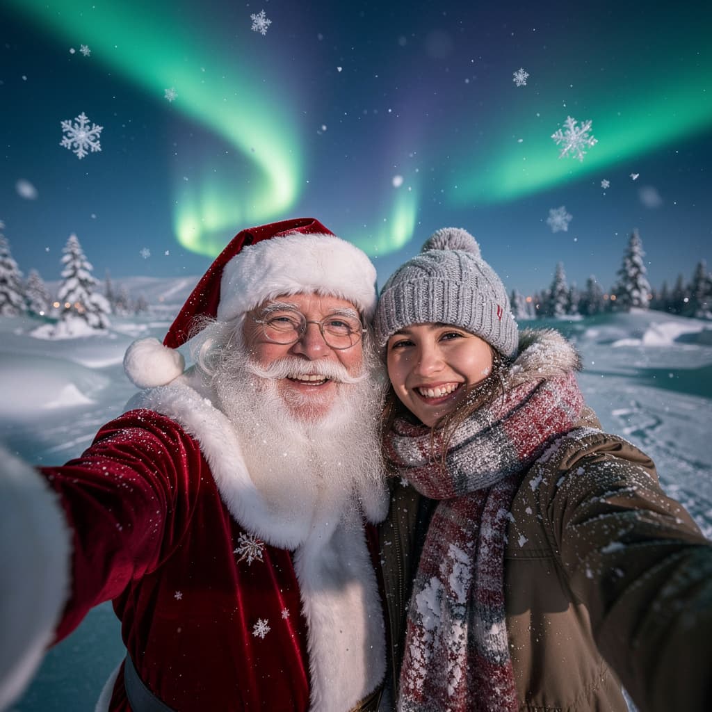 Santa Selfie example generated with Flux 2 Pro
