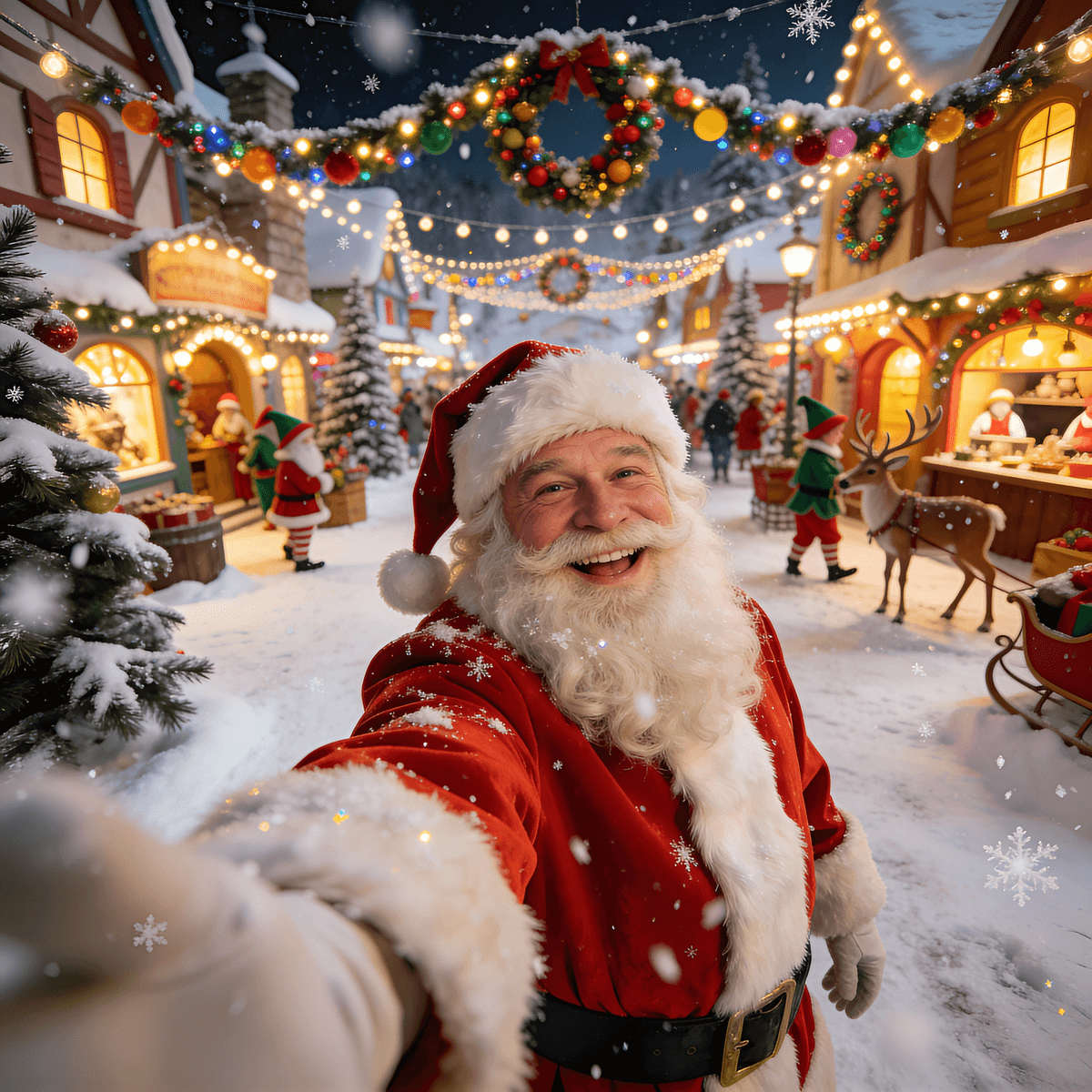 Santa Selfie example generated with ByteDance SeeDream v4.5