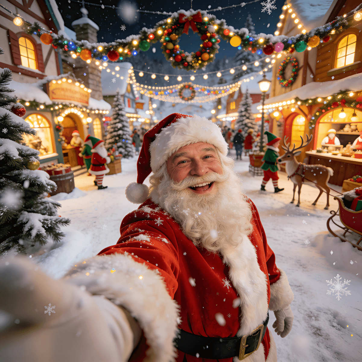 Santa Selfie example generated with ByteDance SeeDream v4.5