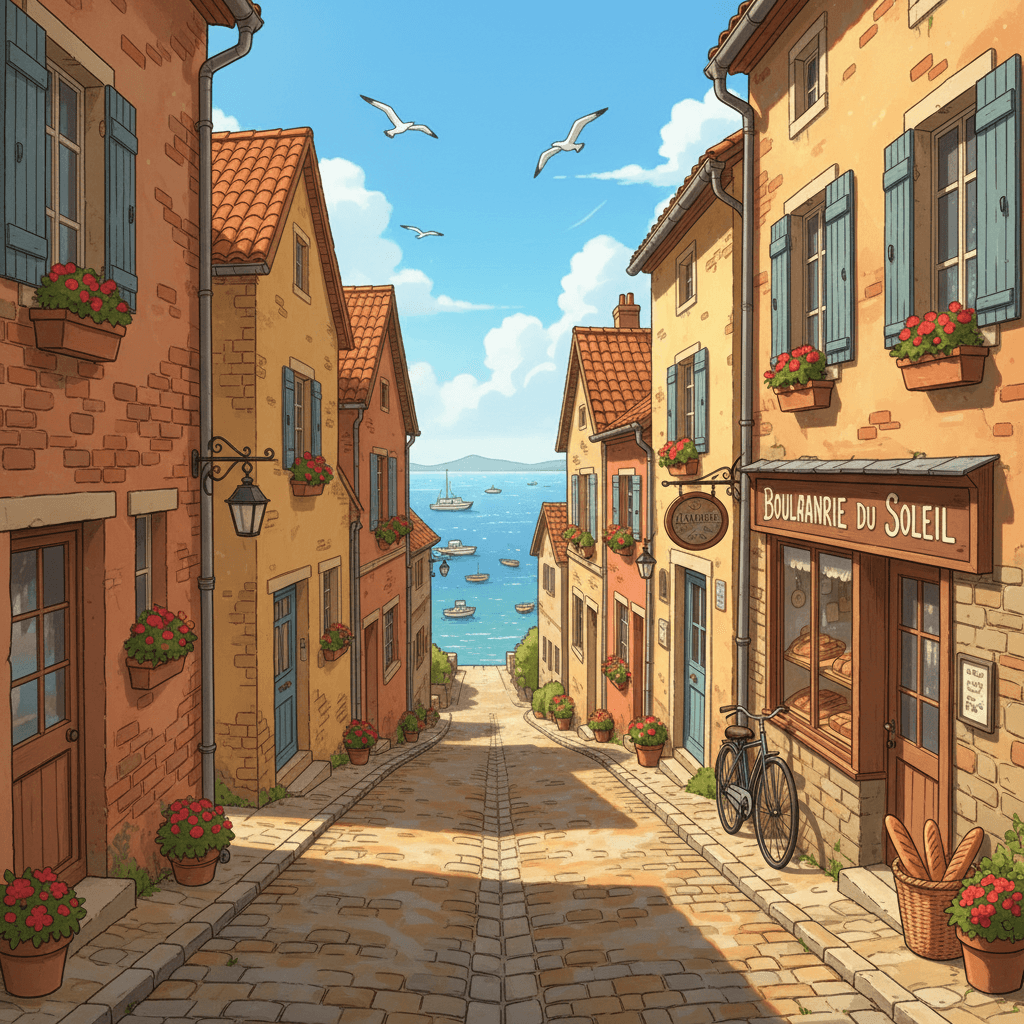 Seaside Town example generated with Nano Banana