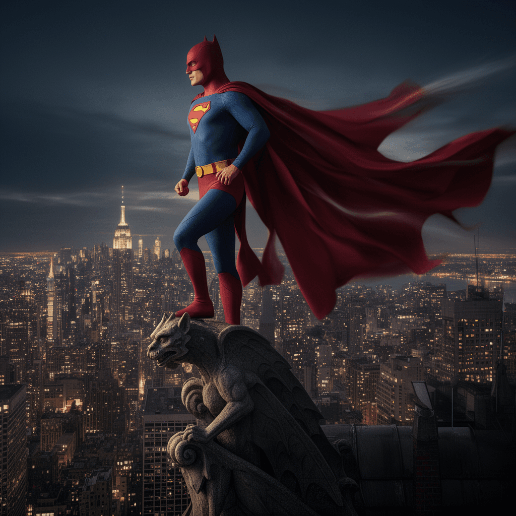 Caped Hero example generated with Flux 2