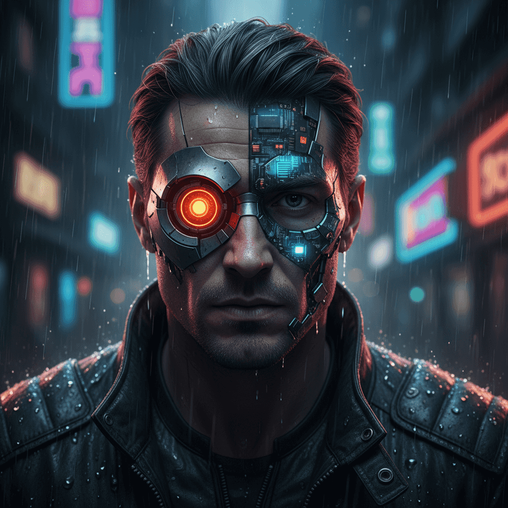 Futuristic Cyborg example generated with Nano Banana