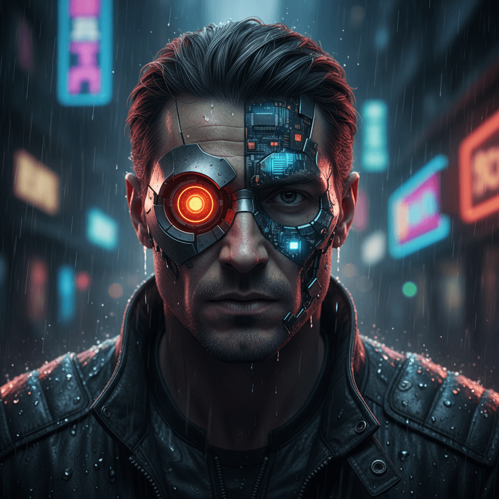 Futuristic Cyborg example generated with Nano Banana