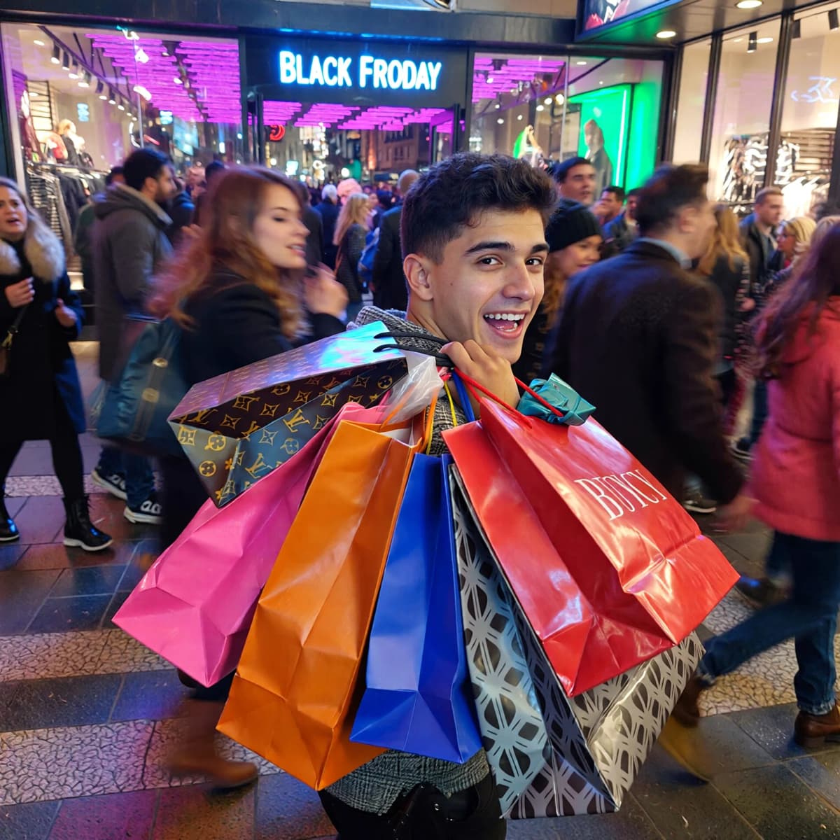 Shopping Frenzy example generated with ImagineArt 1.5