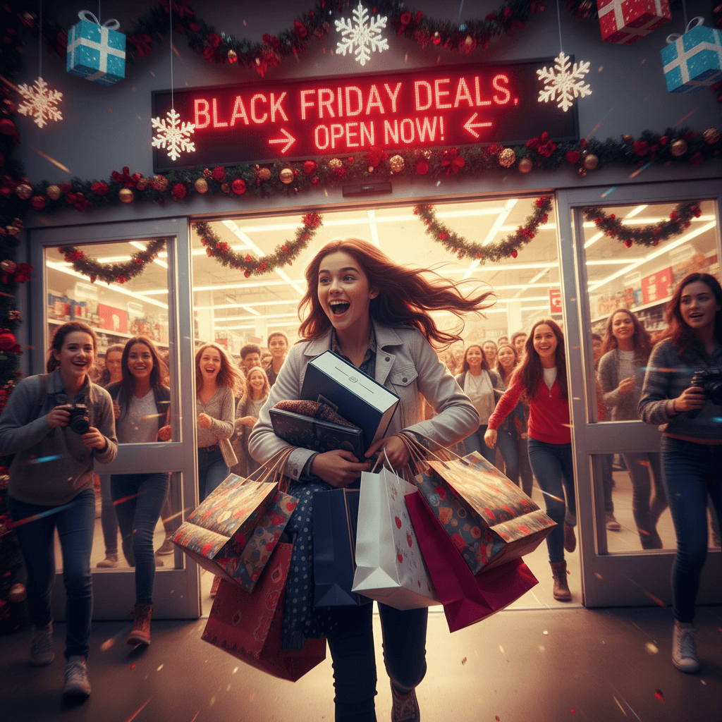 Shopping Frenzy example generated with Nano Banana