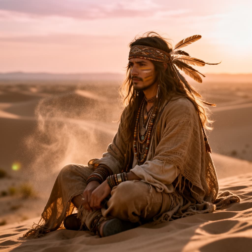 Desert Tribal example generated with Flux 2 Flex