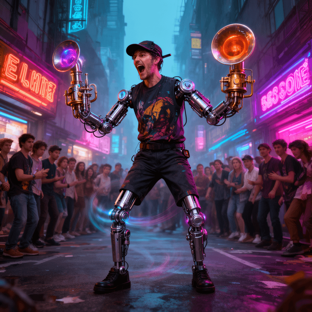 Futuristic Cyborg example generated with Flux 2