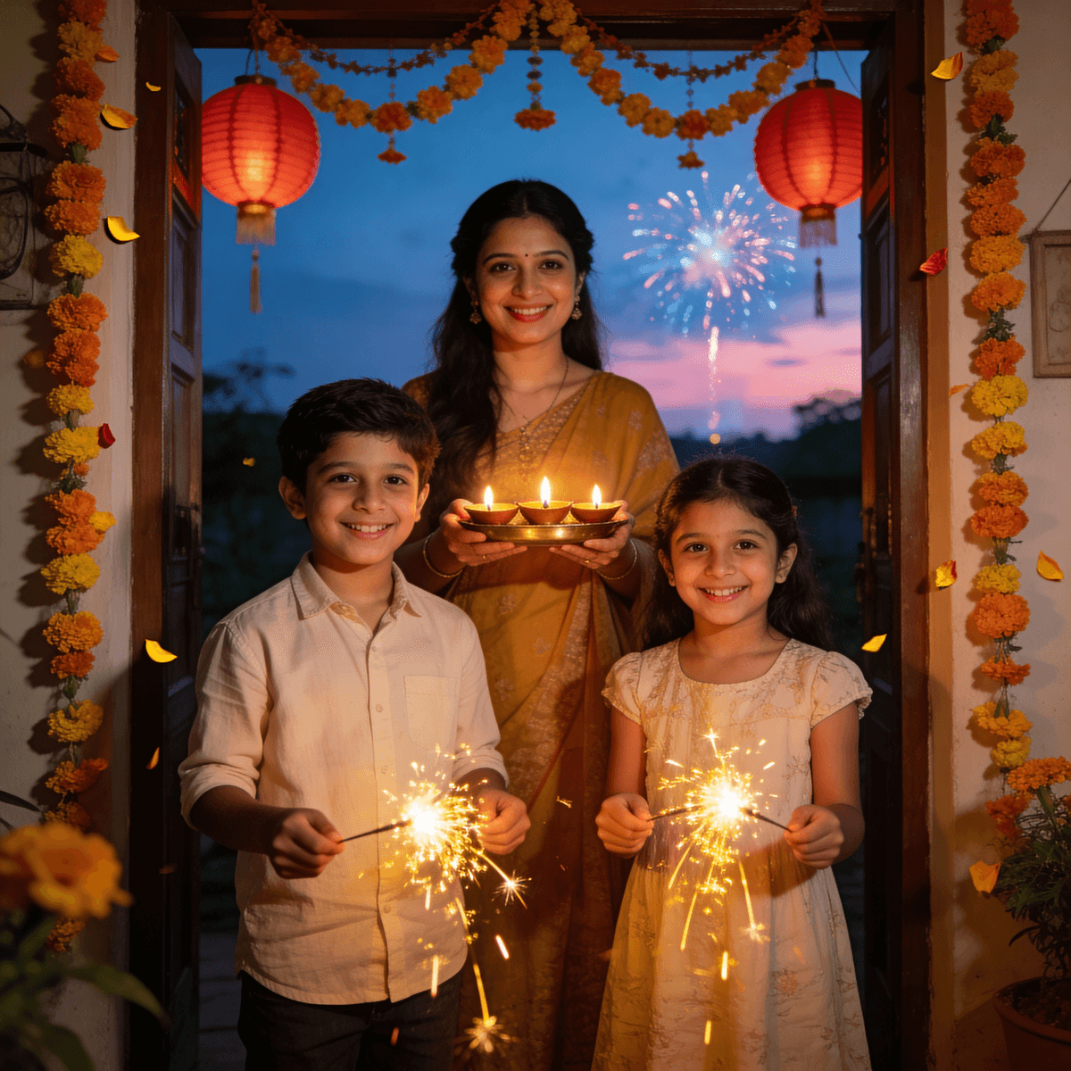 Diwali Festival example generated with ByteDance SeeDream v4.5