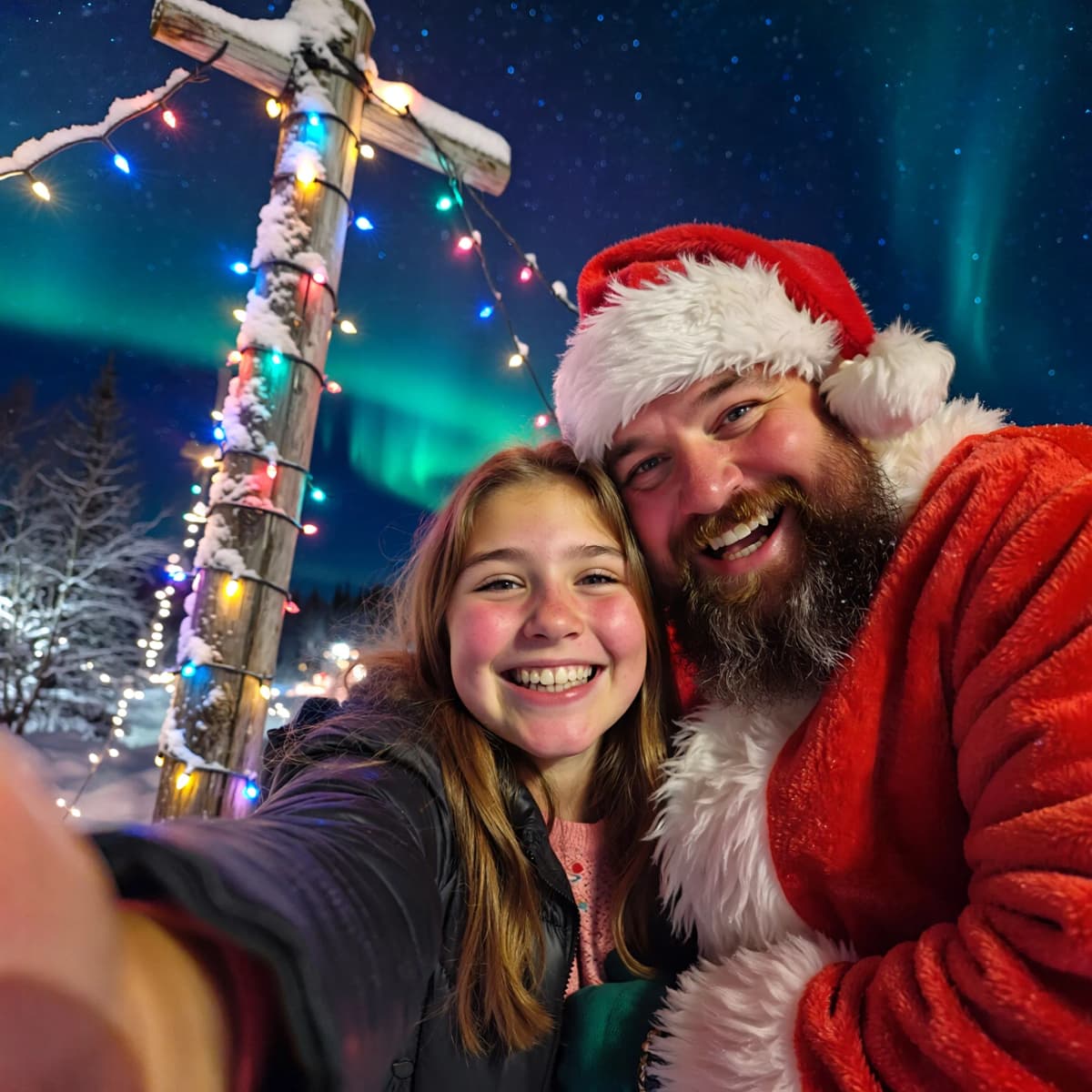 Santa Selfie example generated with ImagineArt 1.5