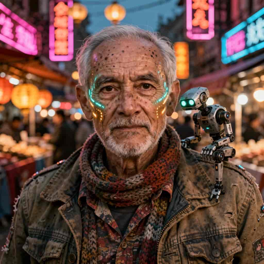 Futuristic Cyborg example generated with Flux 2 Pro