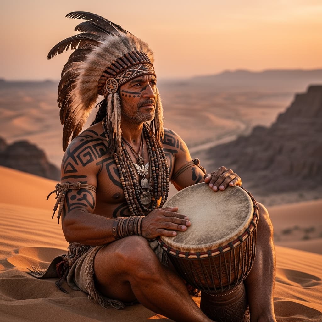 Desert Tribal example generated with Flux 2 Flex