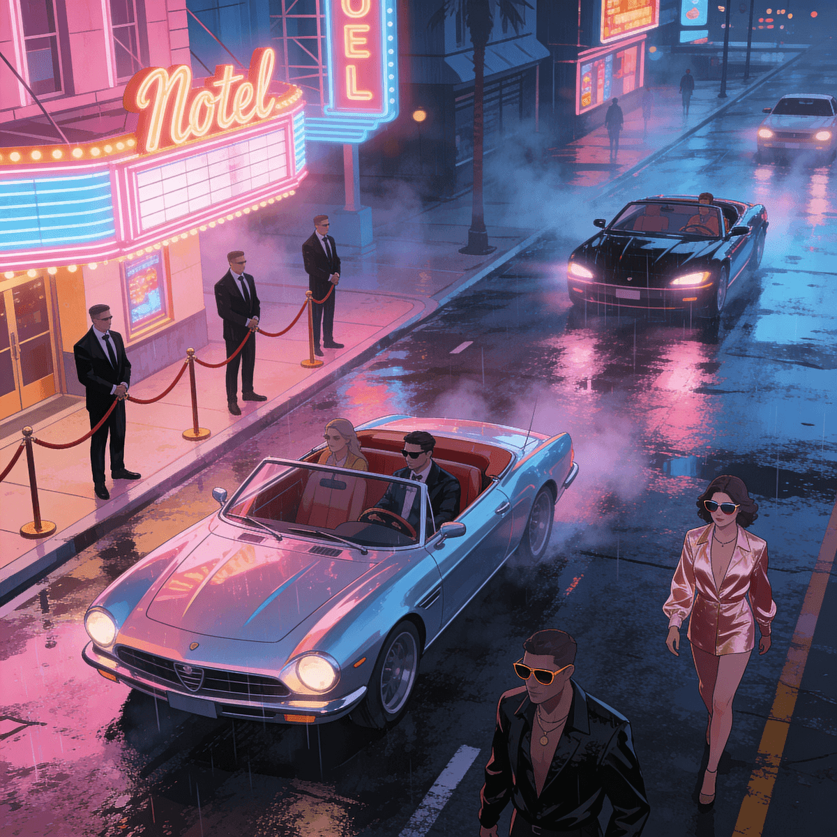 Vice City Nightlife example generated with ByteDance SeeDream v4.5