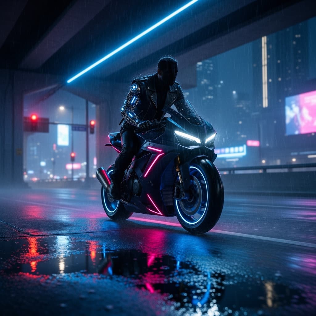 Neon City example generated with Flux 2 Flex