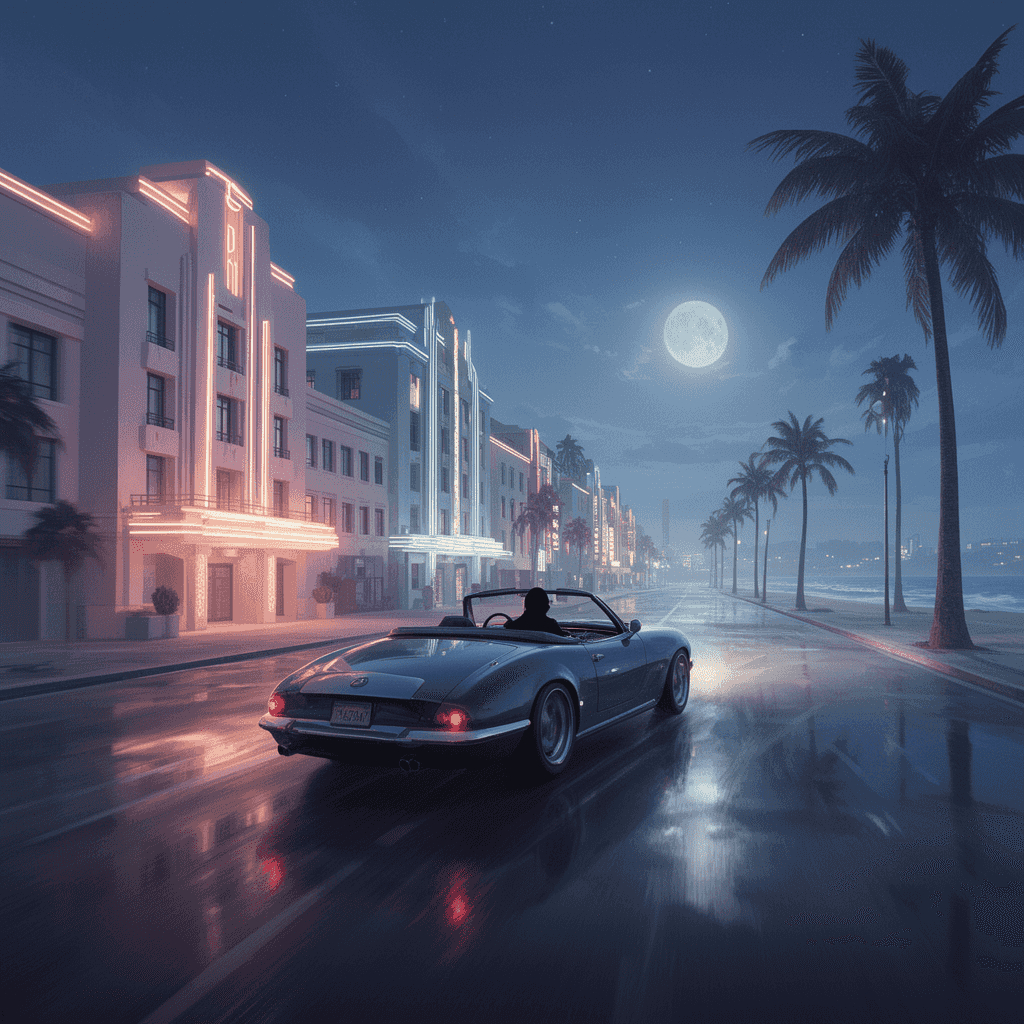 Ocean Drive example generated with Flux 2