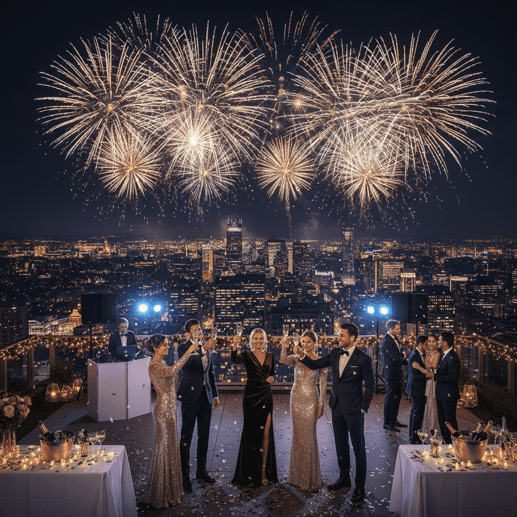 Rooftop Party example generated with Nano Banana