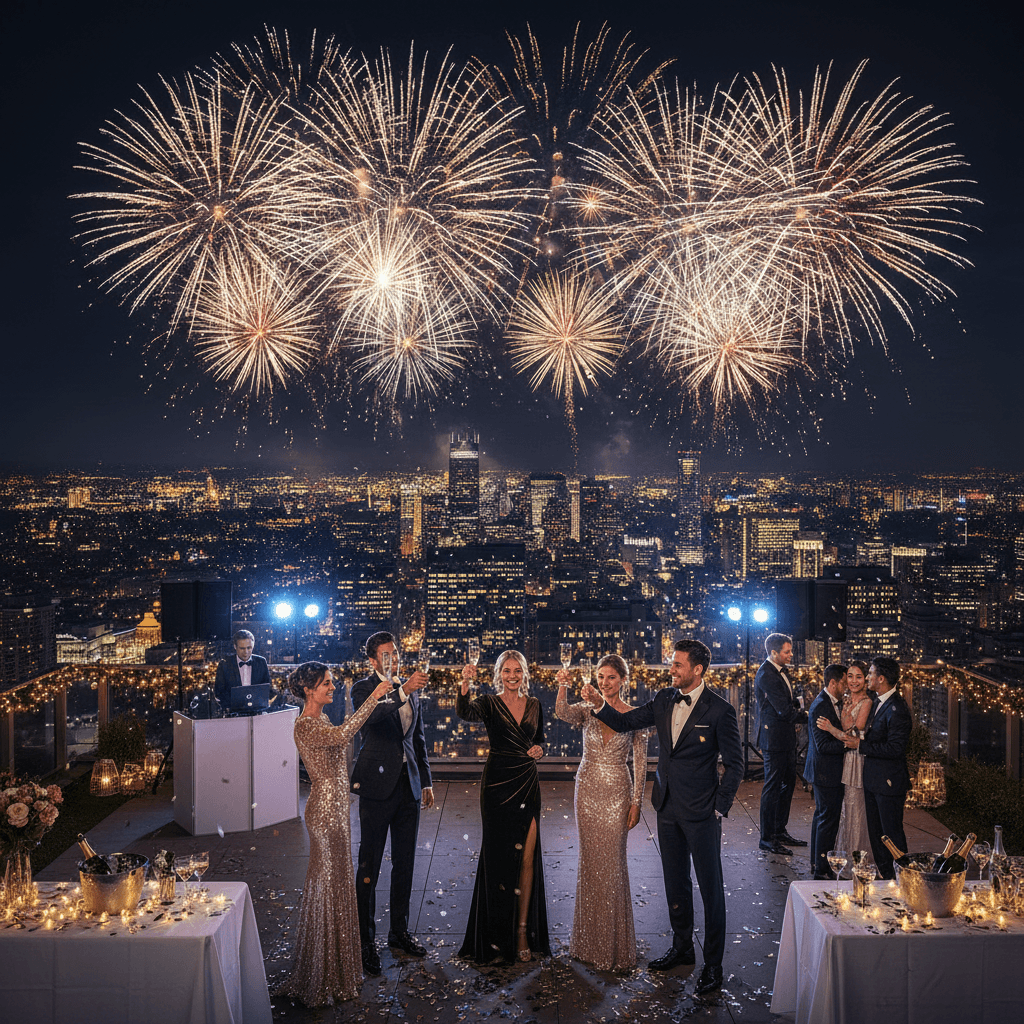 Rooftop Party example generated with Nano Banana