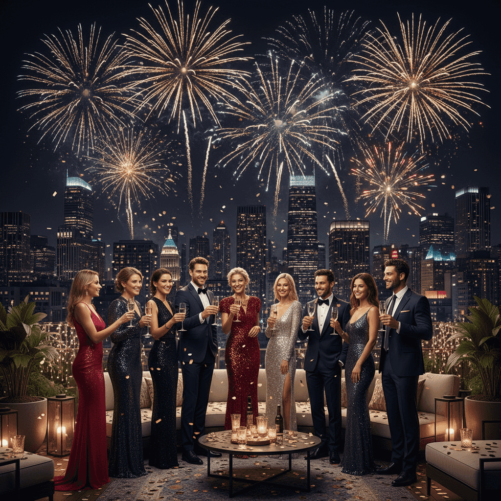 Rooftop Party example generated with Nano Banana