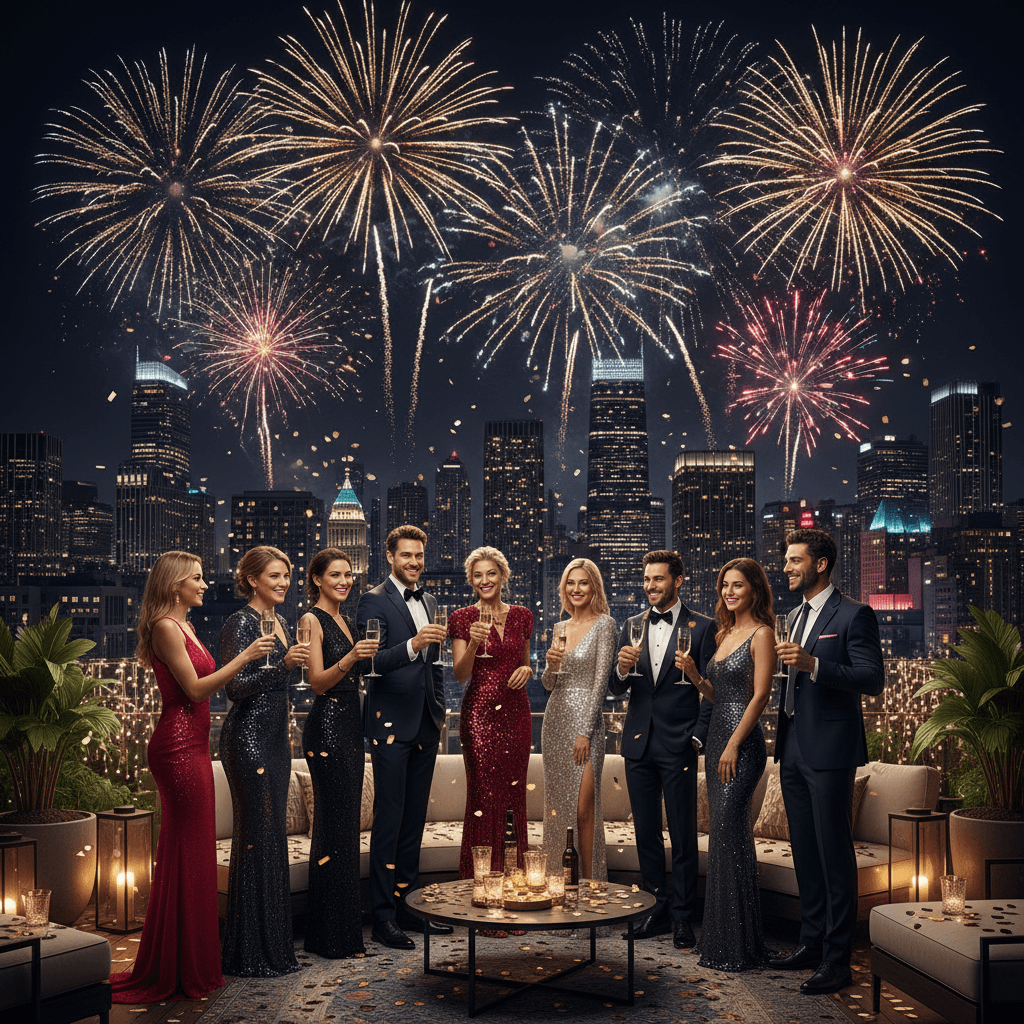 Rooftop Party example generated with Nano Banana