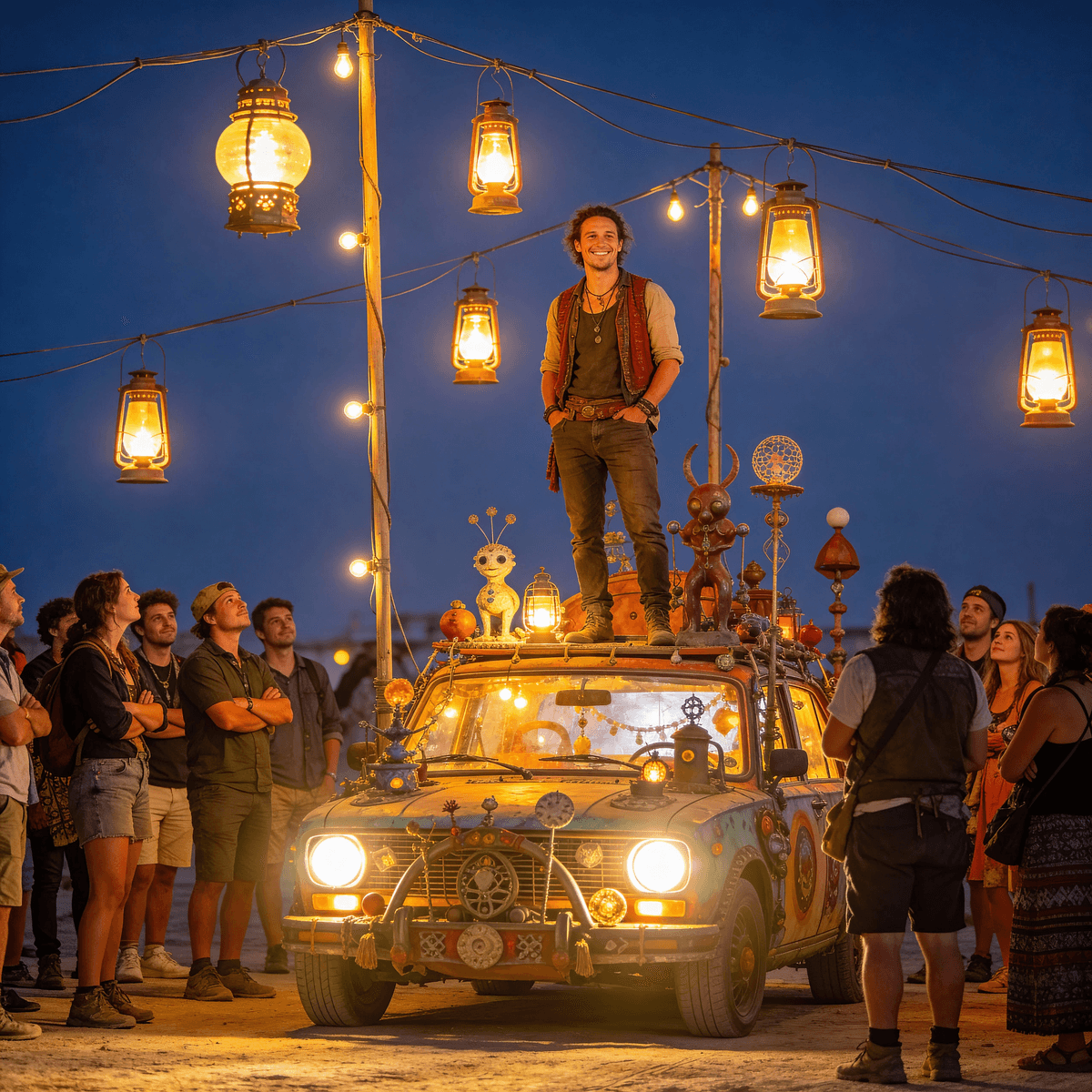 Art Car Party example generated with ByteDance SeeDream v4.5