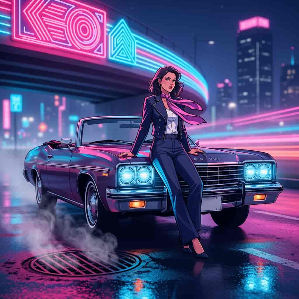 Vice City Neon example generated with Flux 2 Flex