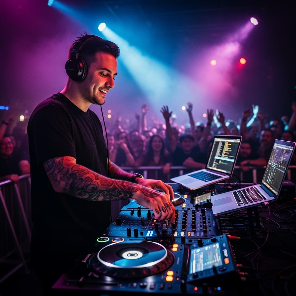 DJ Booth example generated with Flux 2 Flex