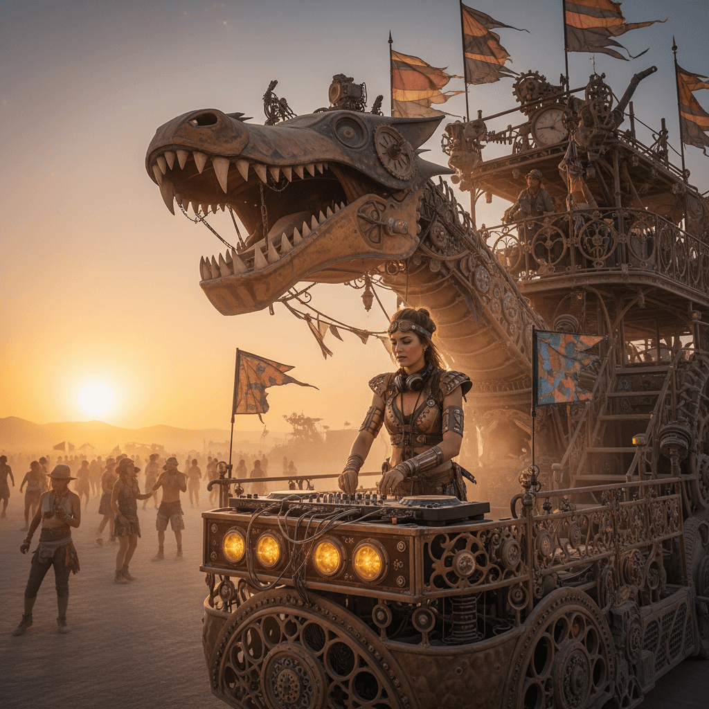 Art Car Party example generated with Nano Banana Pro