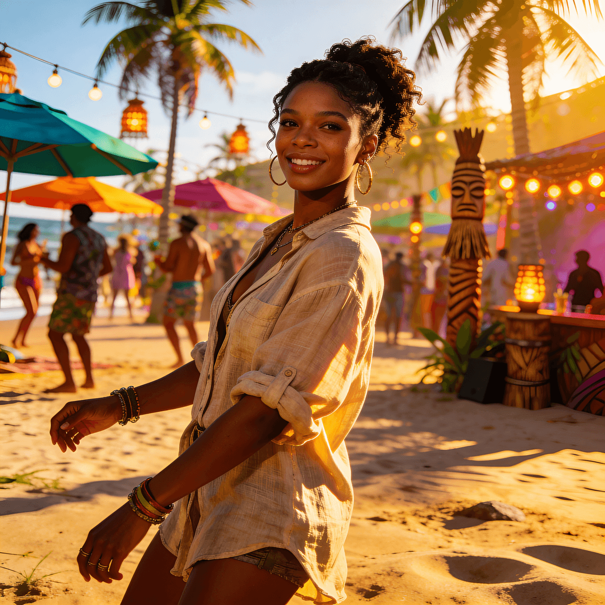 Beach Party example generated with ByteDance SeeDream v4.5