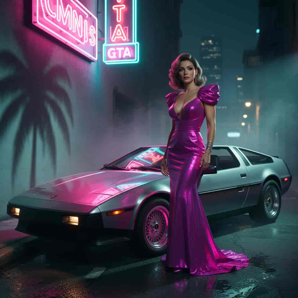 Vice City Neon example generated with Flux 2 Flex