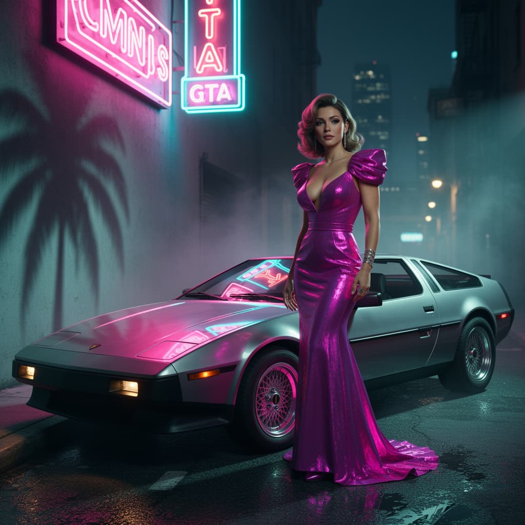 Vice City Neon example generated with Flux 2 Flex