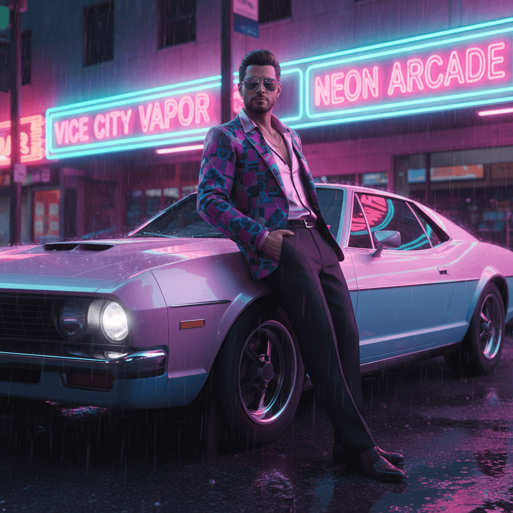 Vice City Neon example generated with Nano Banana