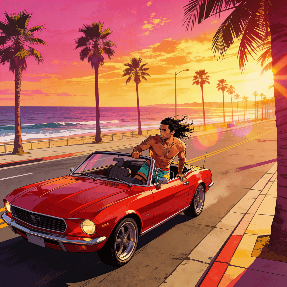 Ocean Drive example generated with ByteDance SeeDream v4.5