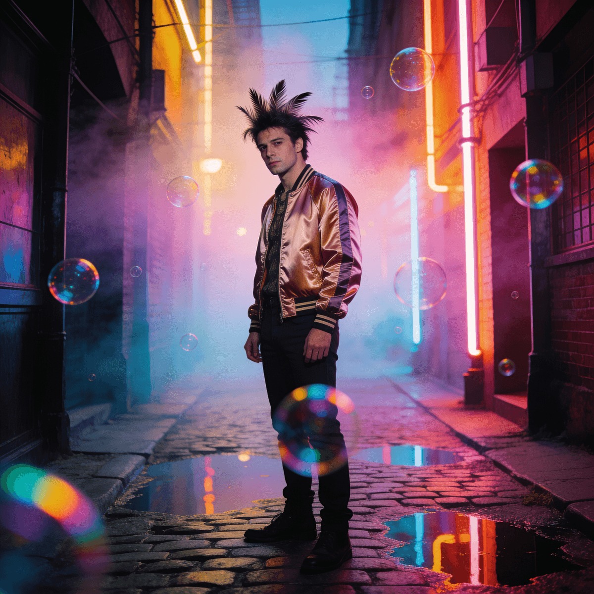 Neon Dreams example generated with ByteDance SeeDream v4.5