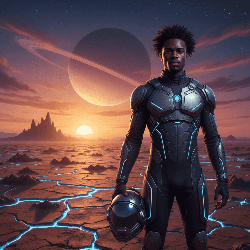 Planetary Landscape example generated with Nano Banana