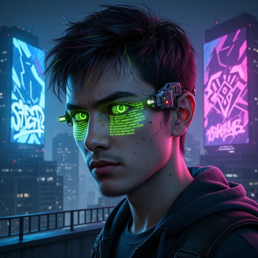 Futuristic Cyborg example generated with Flux 2 Flex