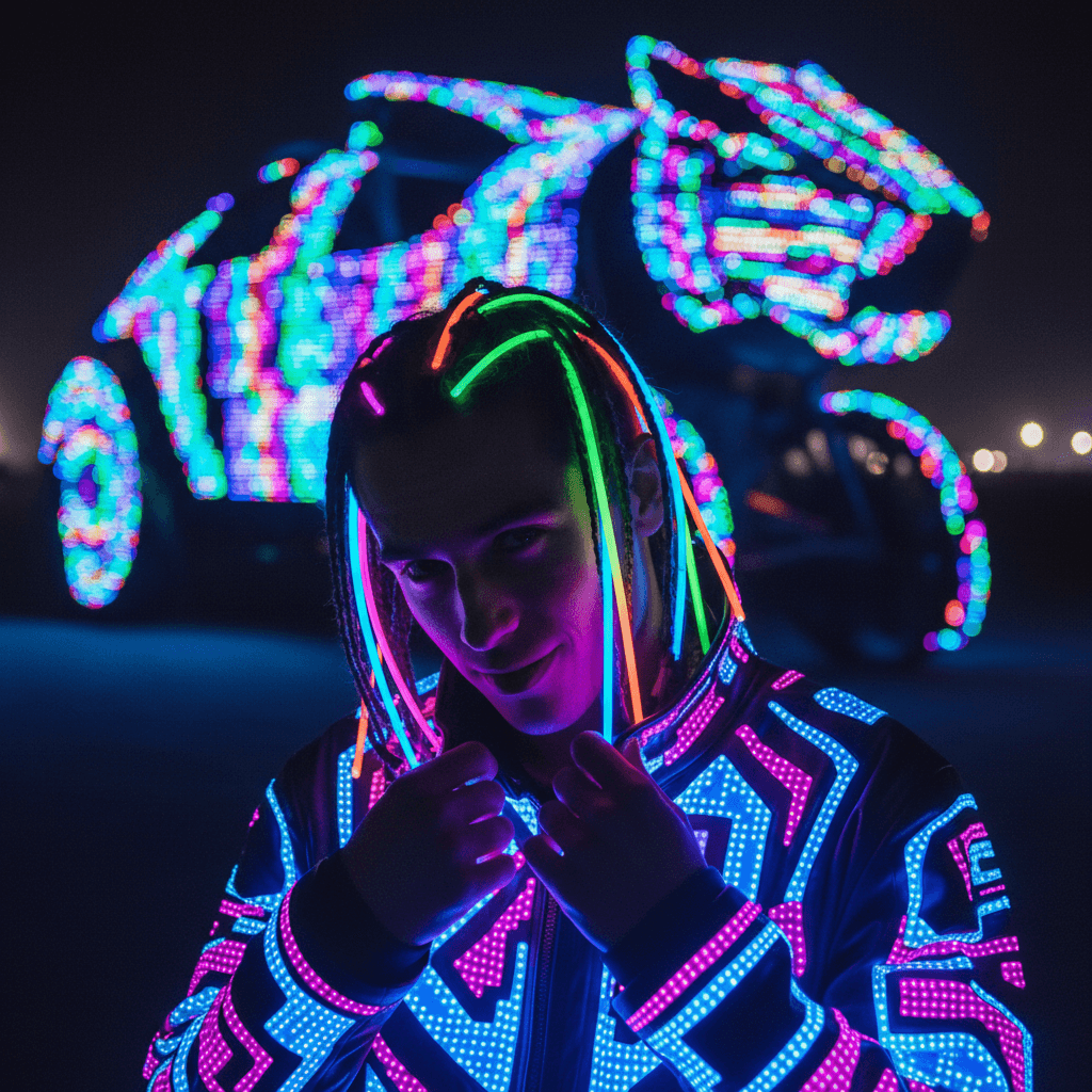 Neon Night example generated with Nano Banana