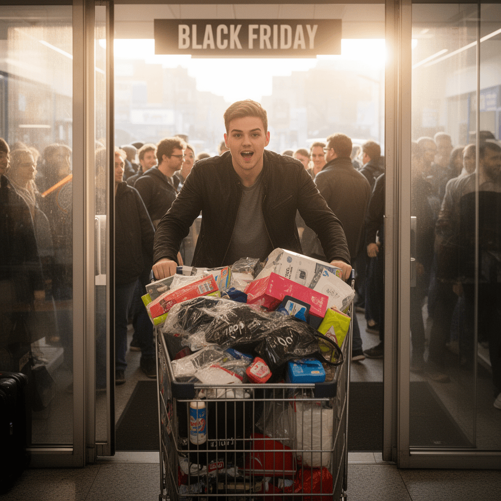 Shopping Frenzy example generated with Flux 2