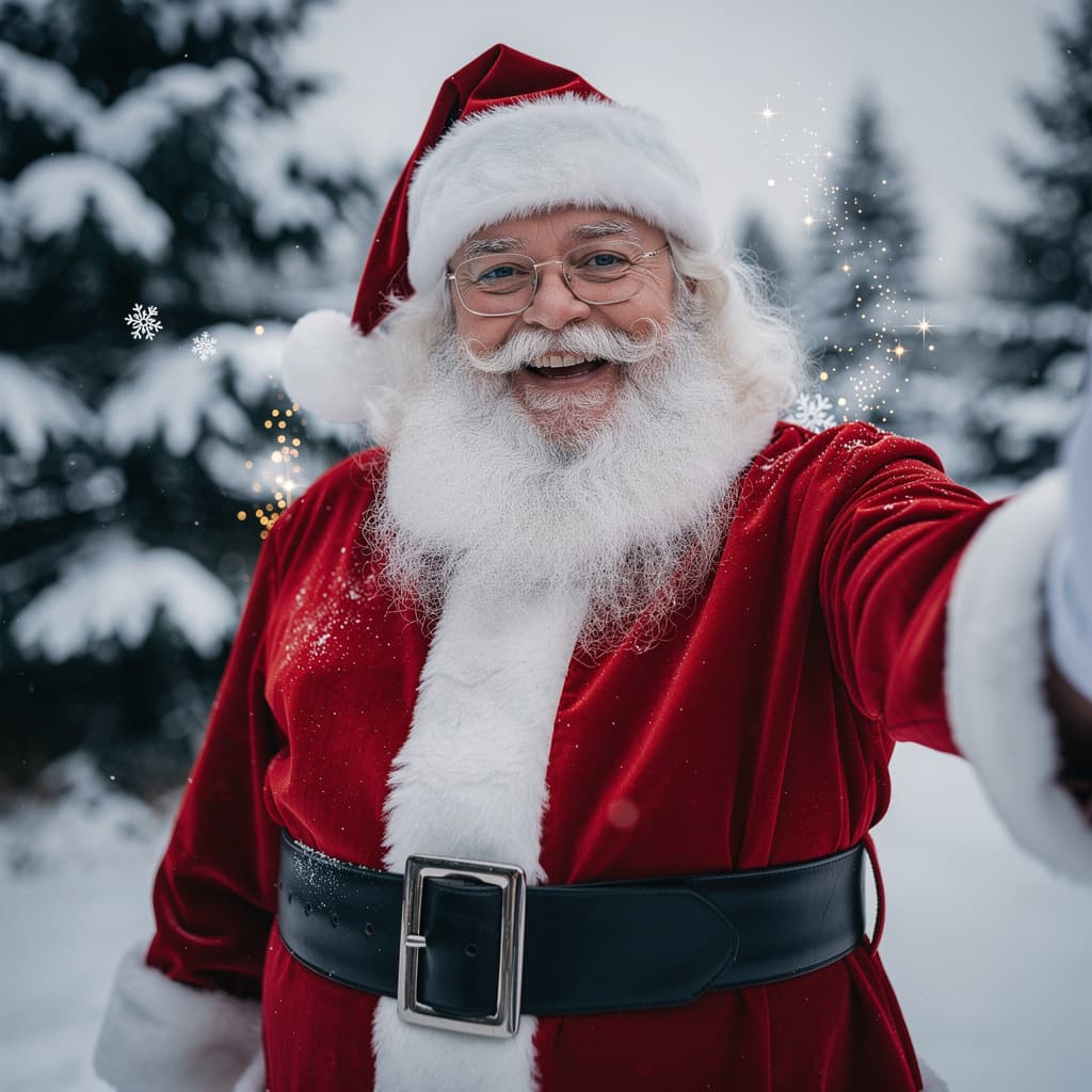 Santa Selfie example generated with Flux 2 Pro