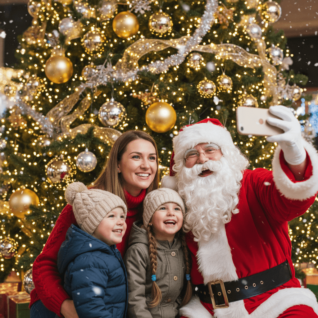 Santa Selfie example generated with Nano Banana