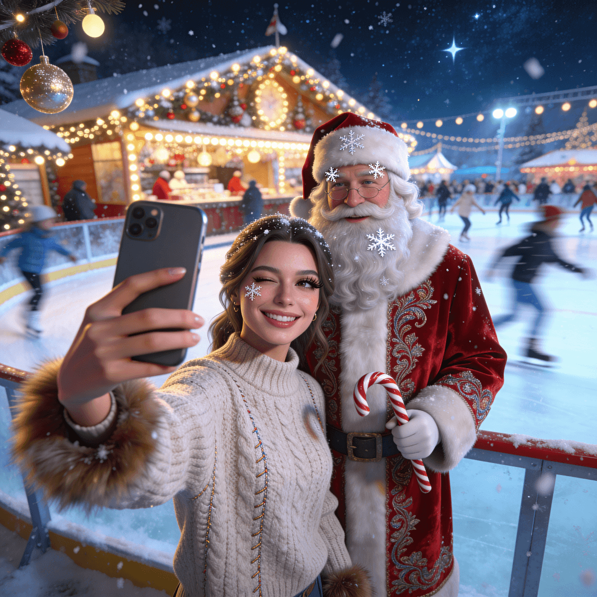 Santa Selfie example generated with ByteDance SeeDream v4.5