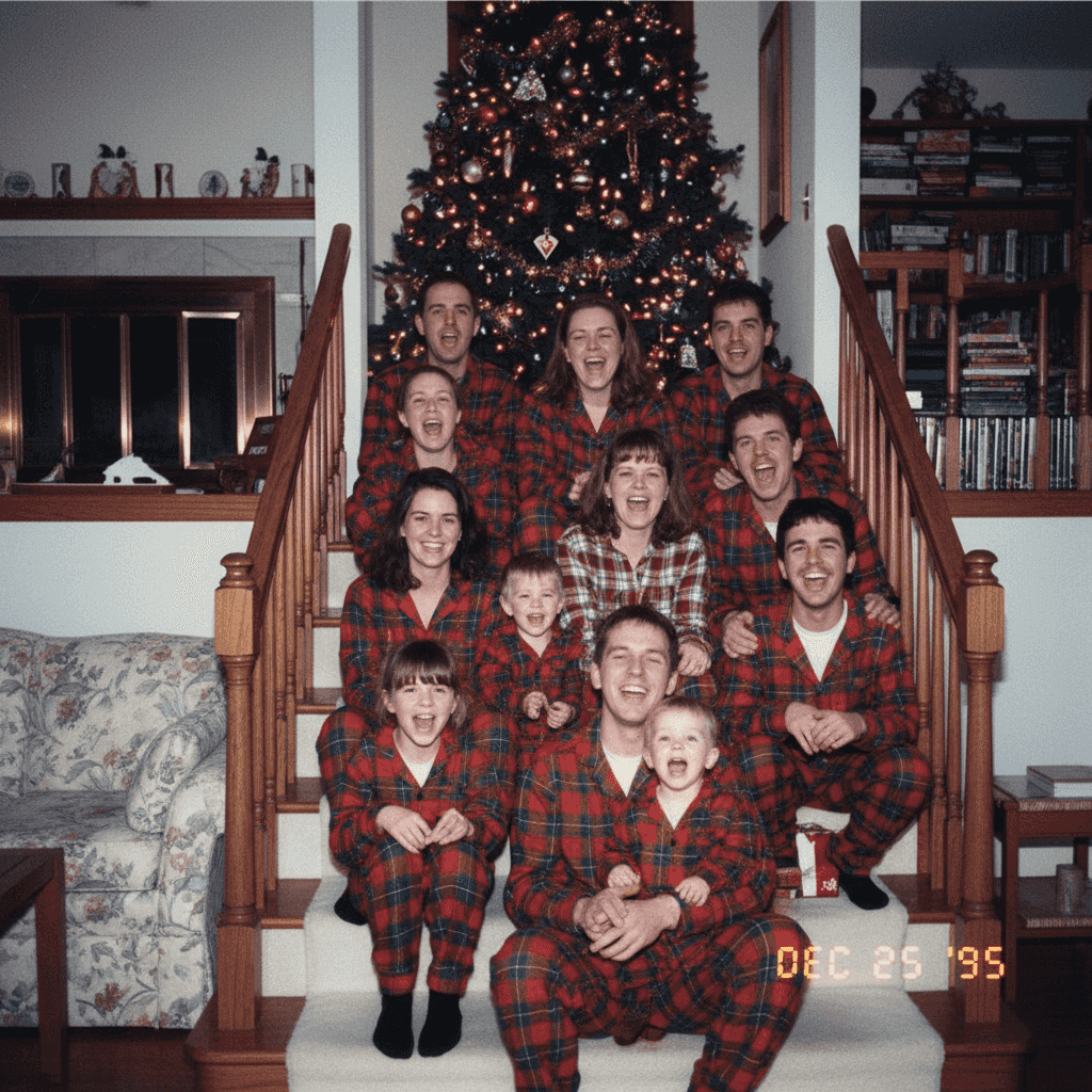 90s Family Photo example generated with Nano Banana