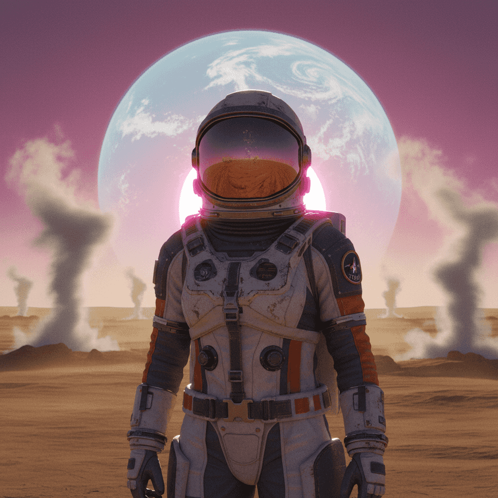 Planetary Landscape example generated with Nano Banana