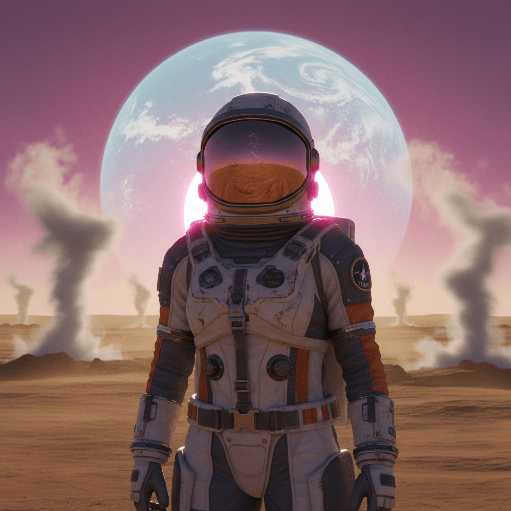 Planetary Landscape example generated with Nano Banana